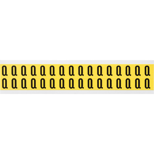 Brady 3420-Q Repositionable Individual Number & Letter Labels, Q, 5/8" H, Black on Yellow