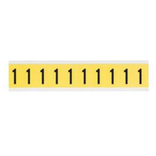 Brady 3430-1 Repositionable Individual Number and Letter Labels, 1, 1" H, Black on Yellow