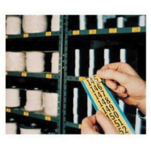 Brady 34353 Repositionable Individual Number and Letter Label Set, 01 to 99, 1" H, Black on Yellow