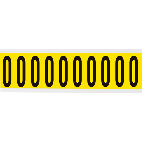 Brady 3440-O &eacute;tiquettes de lettres & chiffres individuels repositionnables, O, 2" h, Noir sur jaune