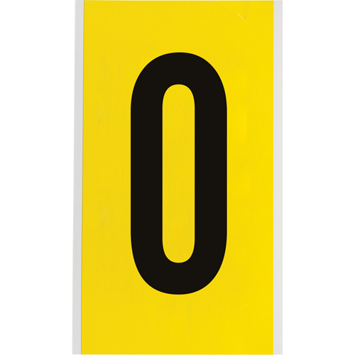 Brady 3470-O &eacute;tiquettes de lettres & chiffres individuels repositionnables, O, 6" h, Noir sur jaune