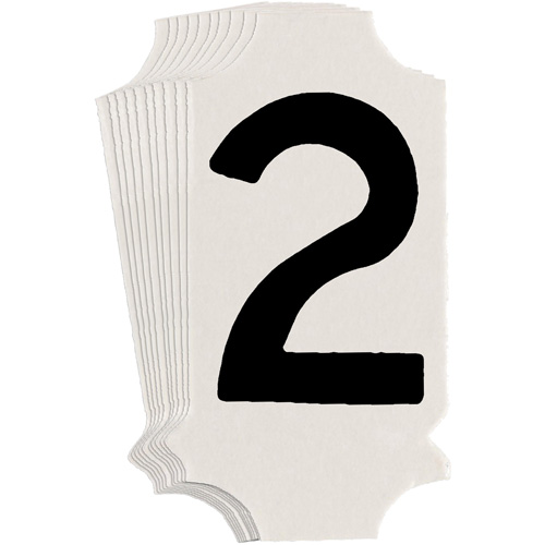 Brady 5010P-2 Quick-Align&reg; Individual Gothic Number and Letter Labels, 2, 1" H, Black