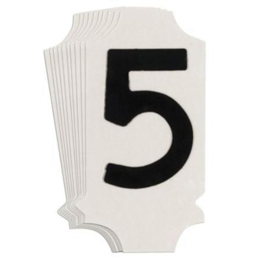 Brady 5010P-5 &eacute;tiquettes de lettres et chiffres gothiques individuels Quick-Align, 5, 1" h, Noir