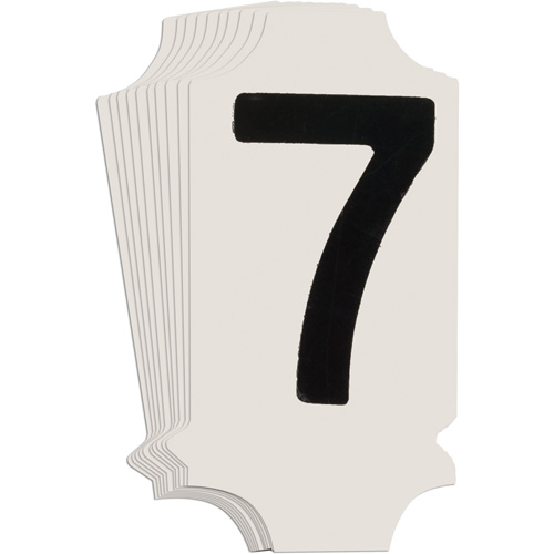 Brady 5010P-7 Quick-Align&reg; Individual Gothic Number and Letter Labels, 7, 1" H, Black