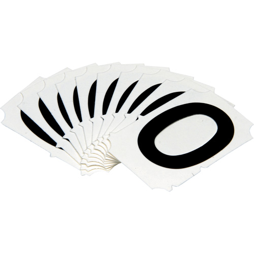 Brady 5050P-0 Quick-Align&reg; Individual Gothic Number and Letter Labels, 0, 2" H, Black