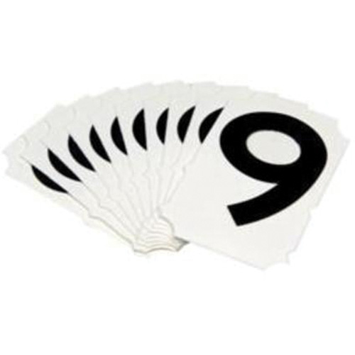 Brady 5050P-9 Quick-Align&reg; Individual Gothic Number and Letter Labels, 9, 2" H, Black