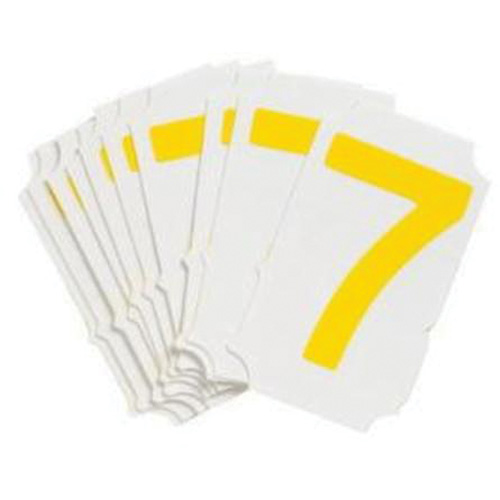 Brady 5060P-7 Quick-Align&reg; Individual Gothic Number and Letter Labels, 7, 2" H, Yellow