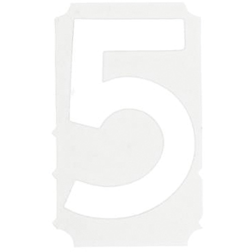 Brady 5080P-5 Quick-Align&reg; Individual Gothic Number and Letter Labels, 5, 2" H, White