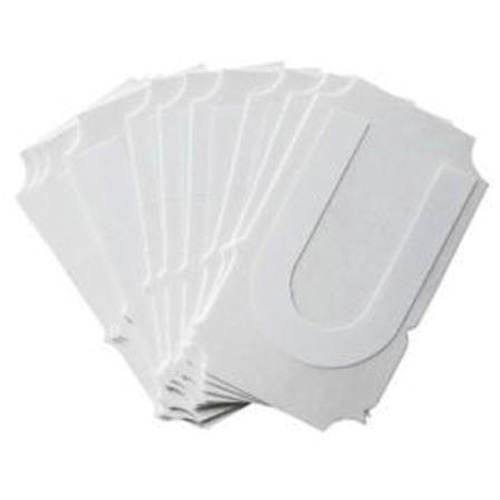 Brady 5080P-U Quick-Align&reg; Individual Gothic Number & Letter Labels, U, 2" H, White
