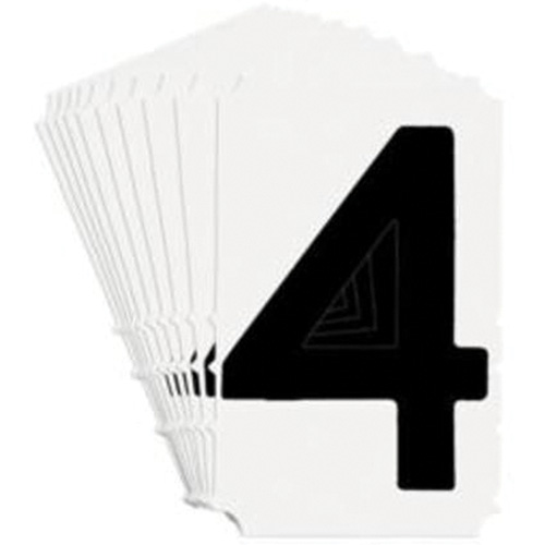 Brady 5100P-4 Quick-Align&reg; Individual Gothic Number and Letter Labels, 4, 3" H, Black