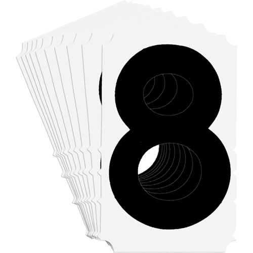 Brady 5100P-8 Quick-Align&reg; Individual Gothic Number and Letter Labels, 8, 3" H, Black