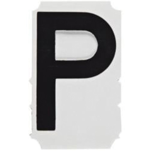 Brady 5100P-P Quick-Align&reg; Individual Gothic Number & Letter Labels, P, 3" H, Black