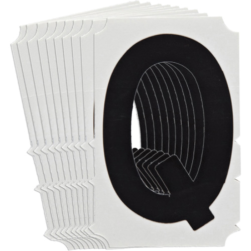 Brady 5100P-Q Quick-Align&reg; Individual Gothic Number & Letter Labels, Q, 3" H, Black