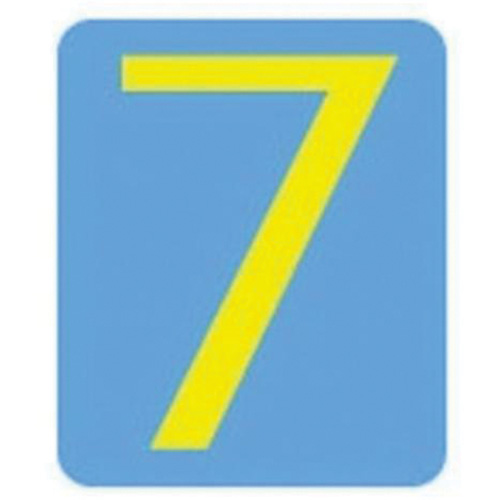 Brady 5110P-7 Quick-Align&reg; Individual Gothic Number and Letter Labels, 7, 3" H, Yellow