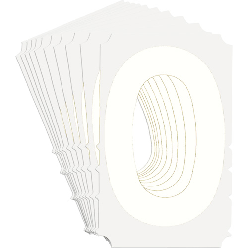 Brady 5130P-0 Quick-Align&reg; Individual Gothic Number and Letter Labels, 0, 3" H, White