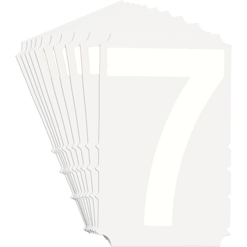 Brady 5130P-7 &eacute;tiquettes de lettres et chiffres gothiques individuels Quick-Align, 7, 3" h, Blanc