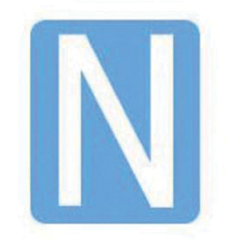 Brady 5130P-N Quick-Align&reg; Individual Gothic Number & Letter Labels, N, 3" H, White