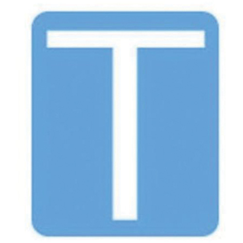 Brady 5130P-T Quick-Align&reg; Individual Gothic Number & Letter Labels, T, 3" H, White