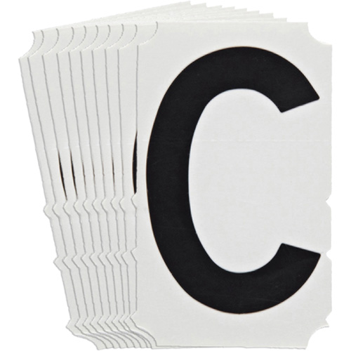 Brady 5140P-C Quick-Align&reg; Individual Gothic Number and Letter Labels, C, 4" H, Black