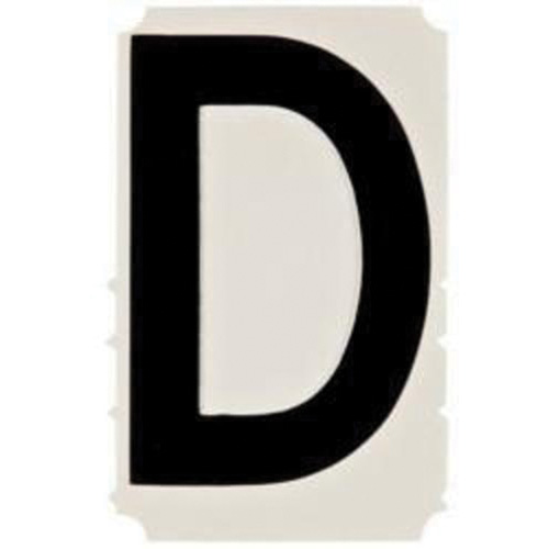 Brady 5140P-D Quick-Align&reg; Individual Gothic Number and Letter Labels, D, 4" H, Black