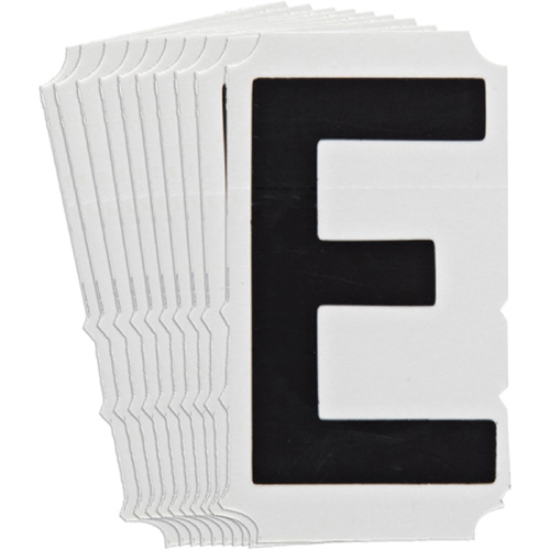 Brady 5140P-E Quick-Align&reg; Individual Gothic Number and Letter Labels, E, 4" H, Black