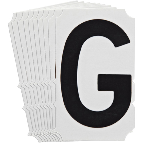 Brady 5140P-G Quick-Align&reg; Individual Gothic Number and Letter Labels, G, 4" H, Black
