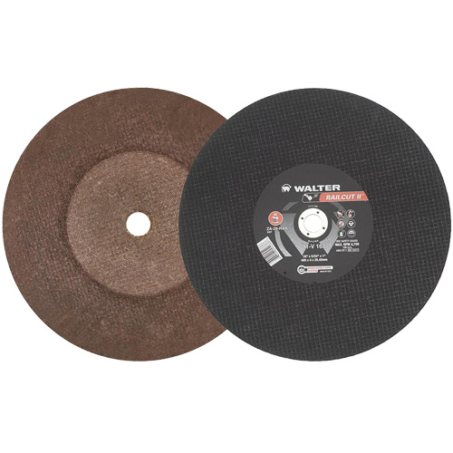 Walter Surface Technologies 11V163 Railcut High-Speed Reinforced Cut-Off Wheels, 16" x 5/32", 1" Arbor, Type 1, Zirconia Alumina, 4700 RPM
