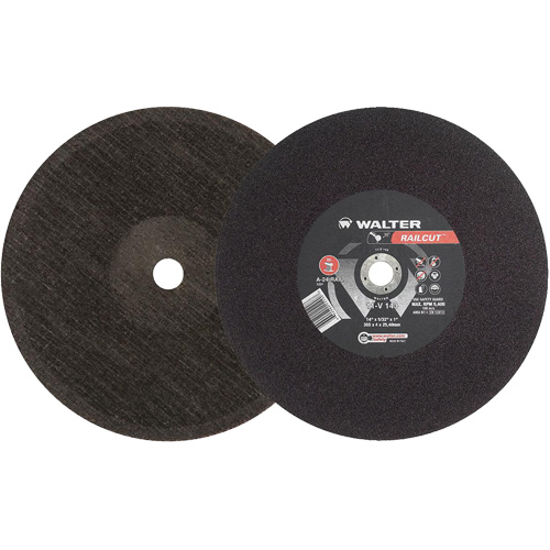 Walter Surface Technologies 11V143 RailCut II Cut-Off Wheel, 14" x 5/32", 1" Arbor, Type 1, Aluminum Oxide, 5400 RPM