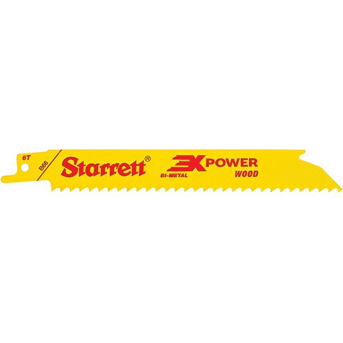Starrett B66-5 Fastcut General Purpose Reciprocating Blades, Bi-Metal, 6 TPI, 6" L x 3/4" W