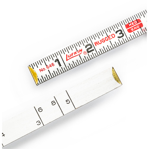 Lufkin By Crescent 646LN Red End&reg; Masonry Rule, 6' L, Wood, 1/16" Graduations
