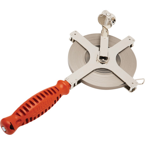 Lufkin By Crescent C1288BLKN Surveying & Engineer's Chrome Clad&reg; Tape Measure with Blank Leader, 3/8" x 200'