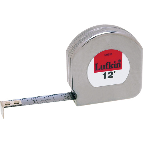 Lufkin By Crescent C9212 Mezurall&reg; Chrome Clad&reg; A8 Tape Measure, 1/2" x 12'
