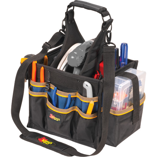 Kuny's SW-1528 Large Electrical & Maintenance Tool Carrier, Polyester, 23 Pockets, Black