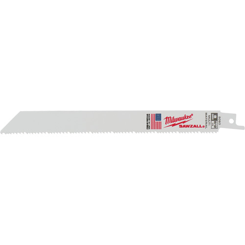Milwaukee TBO973 Sawzall&reg; Reciprocating Saw Blades, Bi-Metal, 8-12 TPI, 8" L x 3/4" W