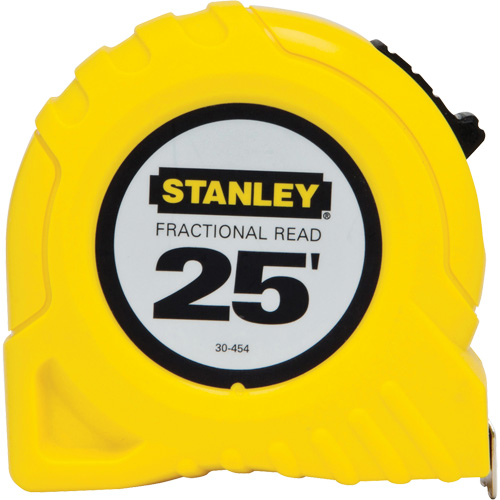 Stanley Tools 30-454 Ruban &agrave; mesurer &agrave; lecture fractionn&eacute;e, 1" x 25', Marques de goujon Imp&eacute;rial