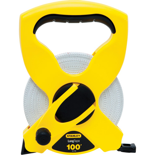 Stanley Tools 34-790 Fibreglass Long Tape, 1/2" x 100', Imperial Graduations