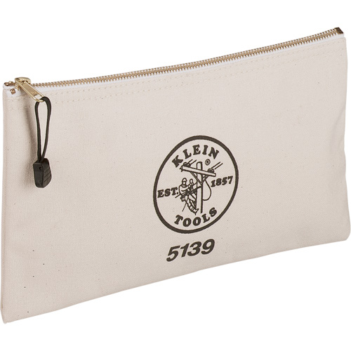 Klein Tools 5139 Pochette pour outils avec fermeture &agrave; glissi&egrave;re, Toile, 1 pochettes, Beige