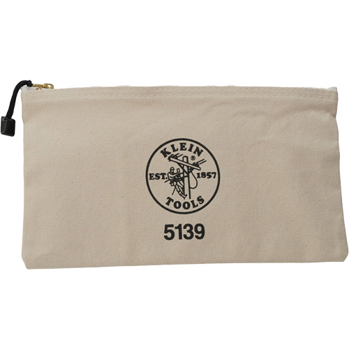 Klein Tools 5139 Pochette pour outils avec fermeture &agrave; glissi&egrave;re, Toile, 1 pochettes, Beige