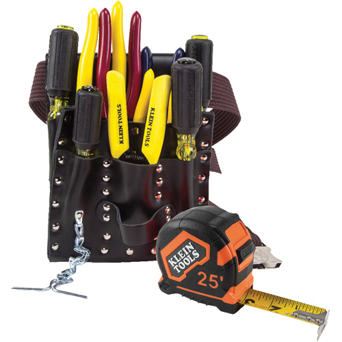 Klein Tools 5300 ENS OUTILS ELECTRICIEN A/POCHETTE CEINTURE, Cuir, Blanc