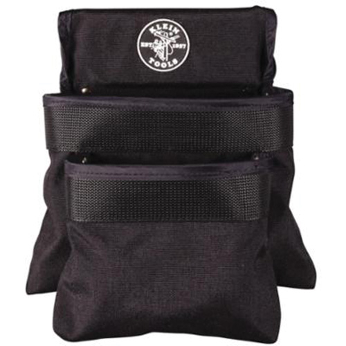 Klein Tools 5702 Pochette utilitaire &agrave; 2 poches s&eacute;rie PowerLine, 1000 Denier Cordura&reg;, Noir