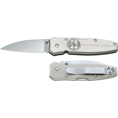Klein Tools 44001 Lockback Knife with Drop Point Blade, 2-1/2" Blade, Stainless Steel Blade, Aluminum Handle