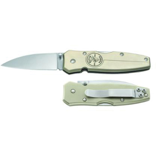Klein Tools 44001 Lockback Knife with Drop Point Blade, 2-1/2" Blade, Stainless Steel Blade, Aluminum Handle