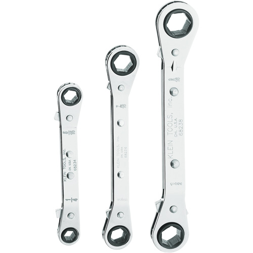 Klein Tools 68244 Reversible Wrench Set with Pouch, Ratcheting Box, 3 Pieces