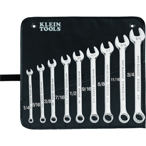 Klein Tools 68402 Combination Wrench Set, Combination, 9 Pieces, Imperial