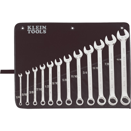 Klein Tools 68404 Combination Wrench Set, Combination, 12 Pieces, Imperial
