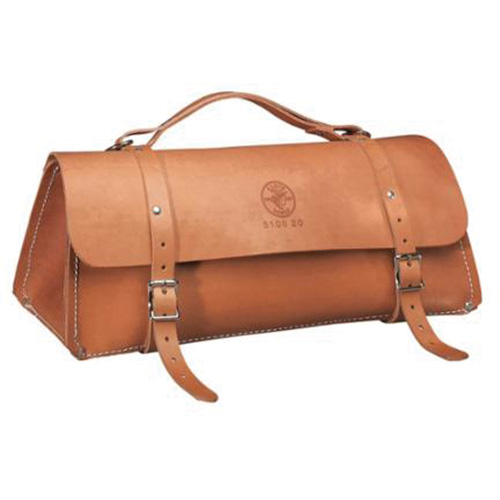 Klein Tools 5108-20 Sac de luxe en cuir de 20 po, Cuir, 1 pochettes, Brun