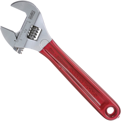 Klein Tools D507-8 Adjustable Wrench, Extra Capacity, 8" L, 1-1/8" Max Width, Chrome