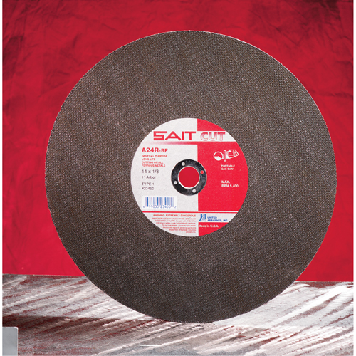 United Abrasives Inc. 20078 Meule rapide A24N, 6" x 1/4", Arbre 7/8", Oxyde d'aluminium, Type 27