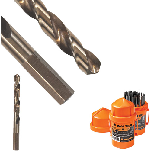 Walter Technologies Pour Surface 01A016 Foret court, Acier rapide, 1/4", 4" lo, 2-1/2" Cannelure, 118° Angle