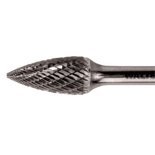 Walter Surface Technologies 01V023 Double Cut Tapered Burr, SG-44, 1/8" Dia., 1/8" Shank, 1/2" Depth of Cut